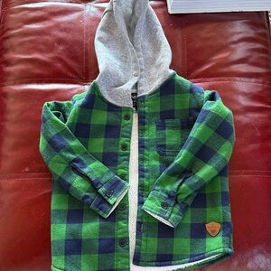 Buffalo David Bitton Green and Blue Checkered Hoodie